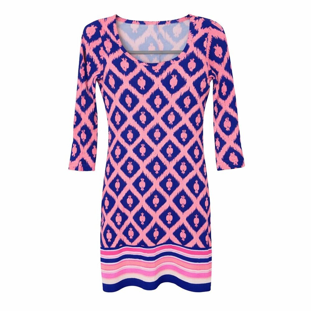 Lilly Pulitzer Beacon Shift Dress XXS Little Fish Chase Blue Summer Resort